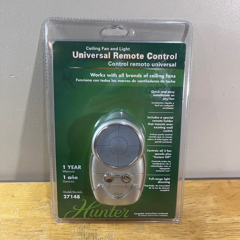 Hunter Universal Ceiling Fan and Light Remote Control Silver 27148 NEW